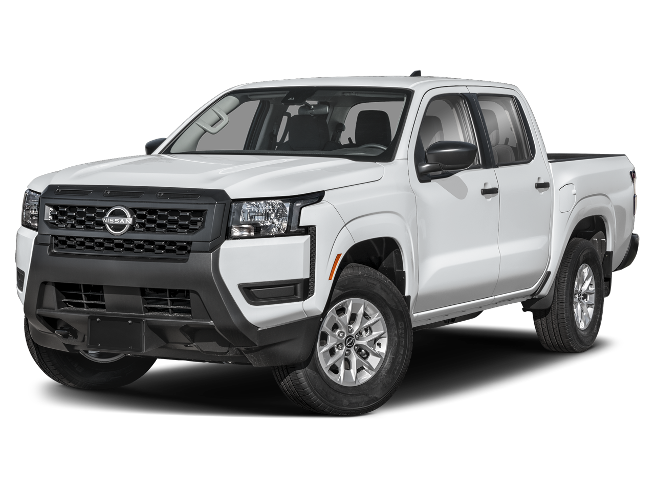2026 Nissan Frontier Crew Cab S in Glacier White — front three-quarter view
