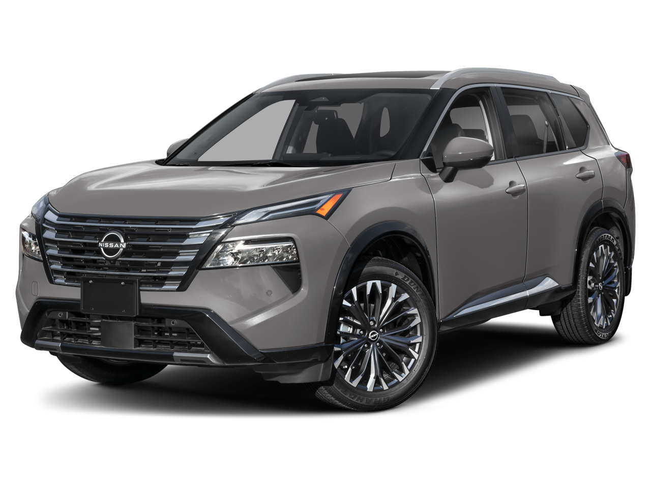 2026 Nissan Rogue Platinum in Boulder Gray/Super Black — front three-quarter view