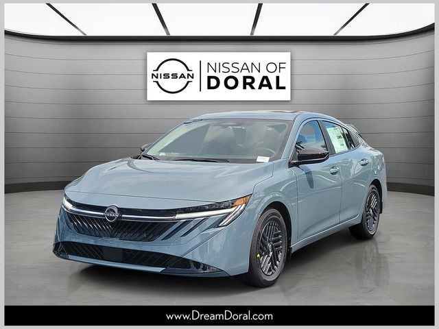2026 Nissan Sentra SV in Atlantic Gray Metallic — front three-quarter view