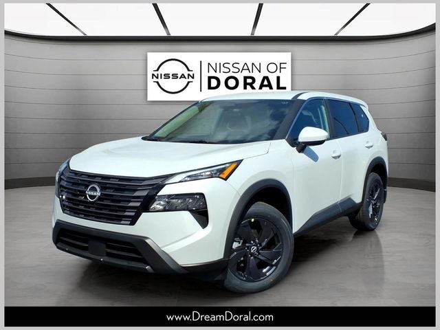 2026 Nissan Rogue SV in Everest White Pearl Tricoat — front three-quarter view