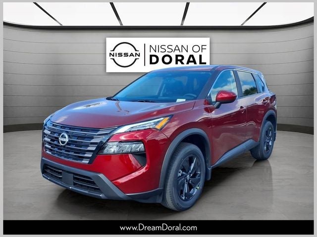 2026 Nissan Rogue SV in Scarlet Ember Tintcoat — front three-quarter view
