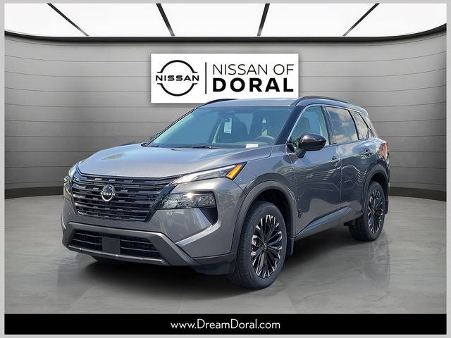 2026 Nissan Rogue Dark Armor in Gun Metallic — front three-quarter view