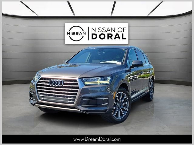 2019 Audi Q7 45 Premium Plus quattro in Gray Metallic — front three-quarter view